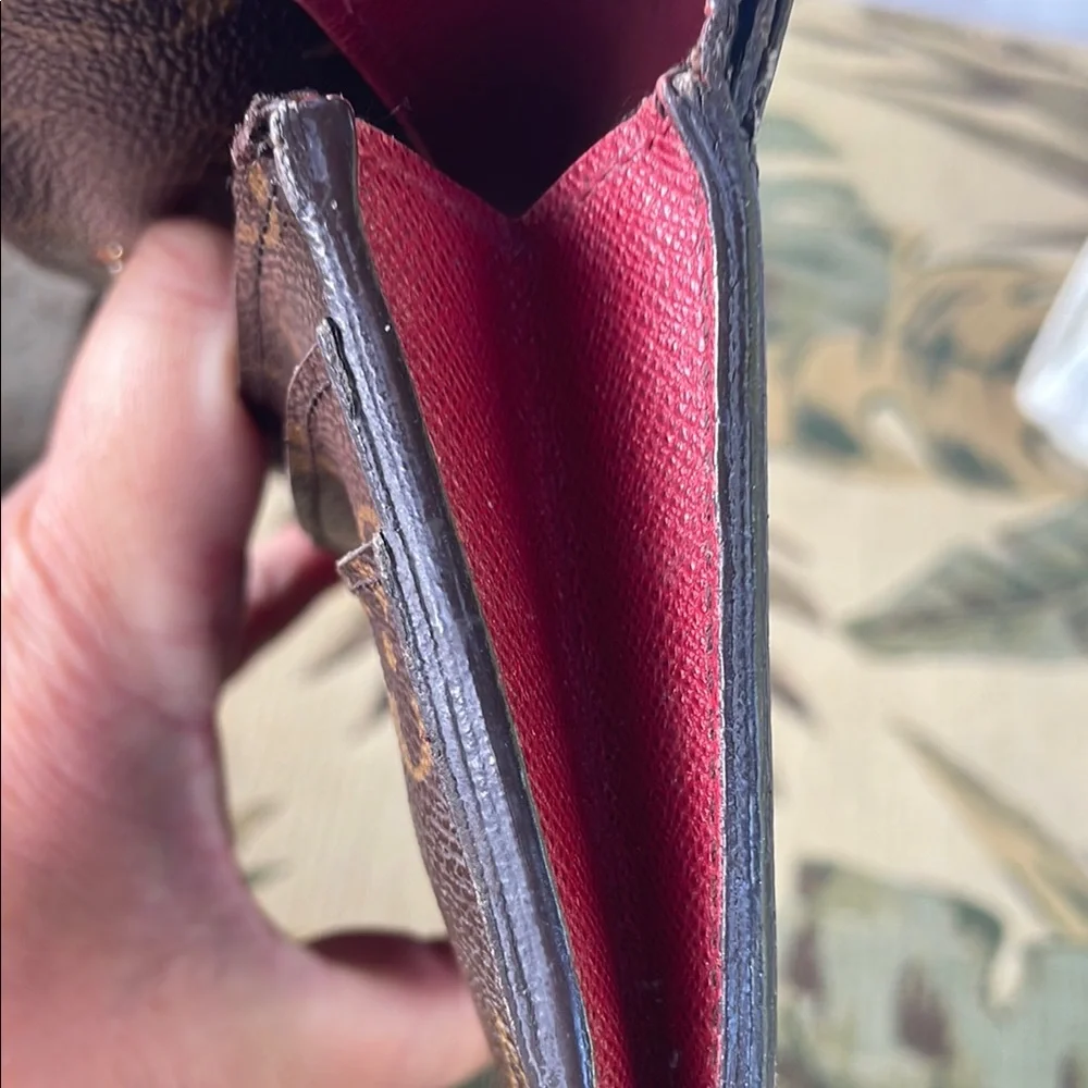 Louis Vuitton Brown Monogram with red interior Sarah wallet